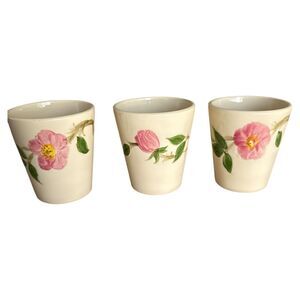 Franciscan Desert Rose Tumbler Cups Set of 3 Vintage USA Pink Flowers